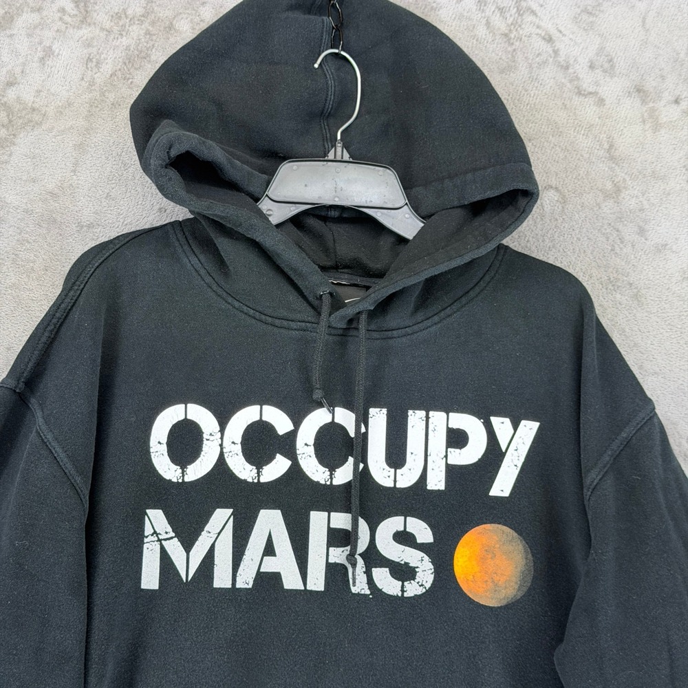 SpaceX Occupy Mars Hoodie Men XL Black Graphic Pullover Logo Sweatshirt RN112108 - Picture 2 of 11